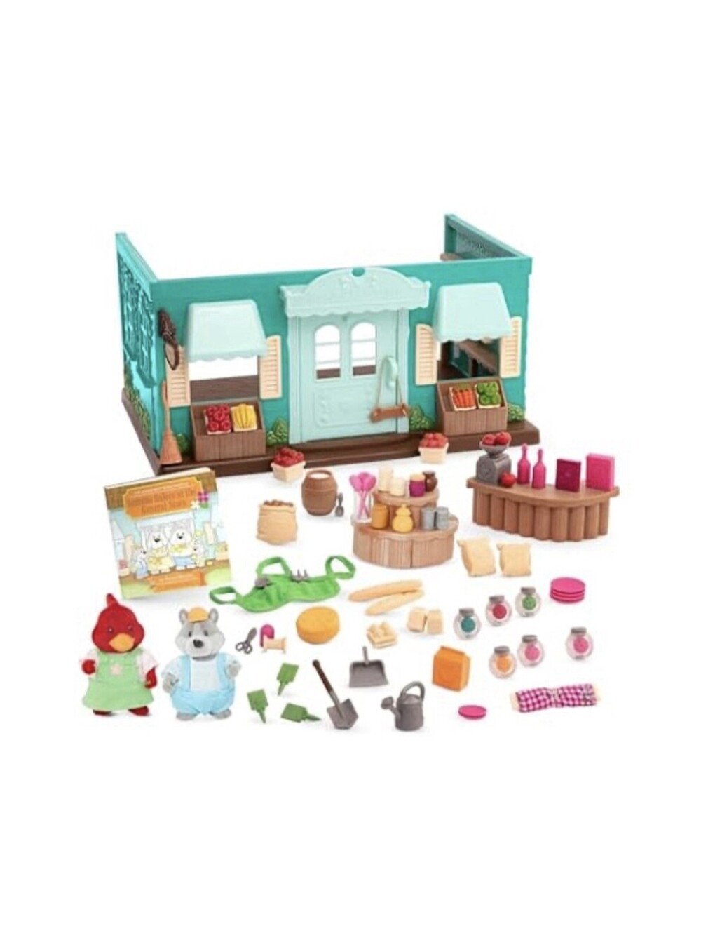 Li'l Woodzeez Honeysuckle Hollow General Store Playset WZ6629 Teal Toy Shop NIB - Picture 7 of 10
